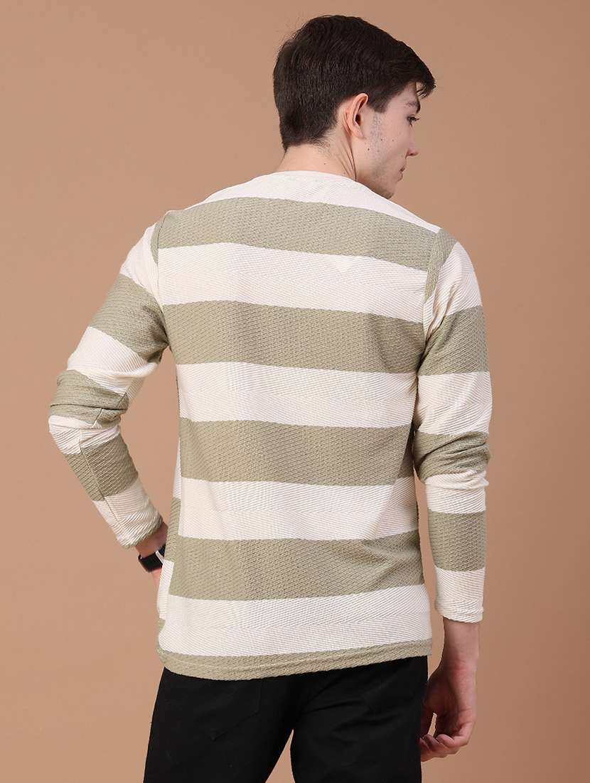 Men Striped Long Sleeve Regular Fit T-shirt - 22545191 -  Standard Image - 4