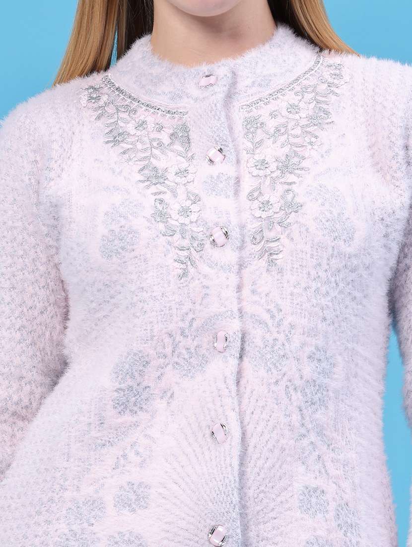 Women Self Design Long Sleeves Cardigan - 22545201 -  Standard Image - 1