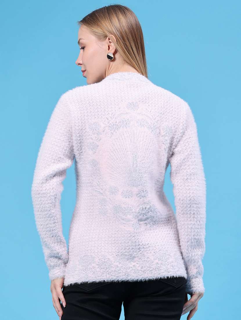 Women Self Design Long Sleeves Cardigan - 22545201 -  Standard Image - 4