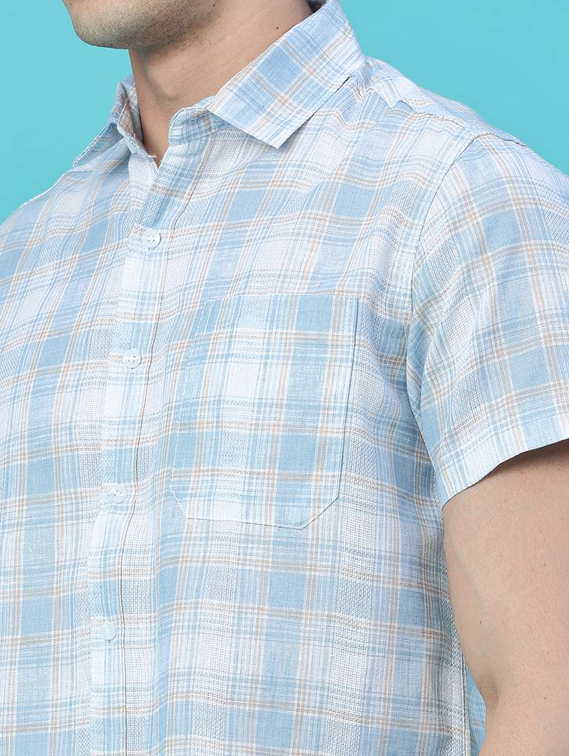 Men Checkered Short Sleeve Regular Fit Casual Shirt - 22546056 -  Standard Image - 1