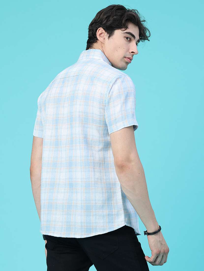 Men Checkered Short Sleeve Regular Fit Casual Shirt - 22546056 -  Standard Image - 4