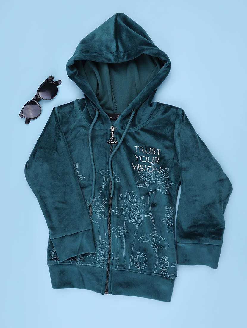 Girls Printed Long Sleeves Hooded Sweatshirt - 22546149 -  Standard Image - 1