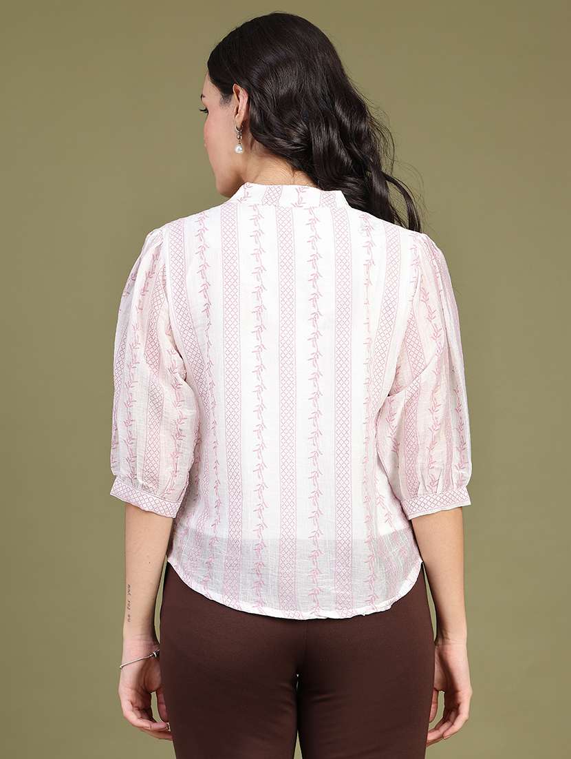 Women Printed Three Quarter Sleeves Regular Top - 22546291 -  Standard Image - 4
