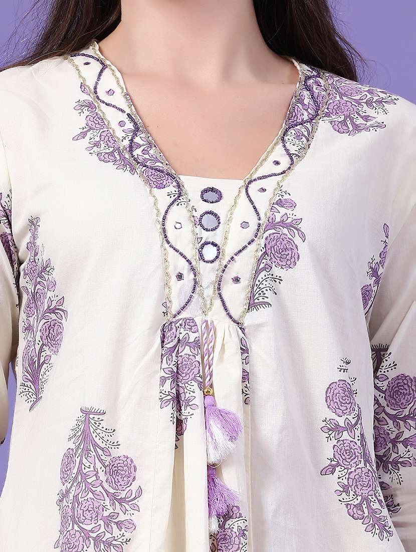 women printed three quarter sleeve kurta pant with dupatta set - 22546347 -  Standard Image - 1