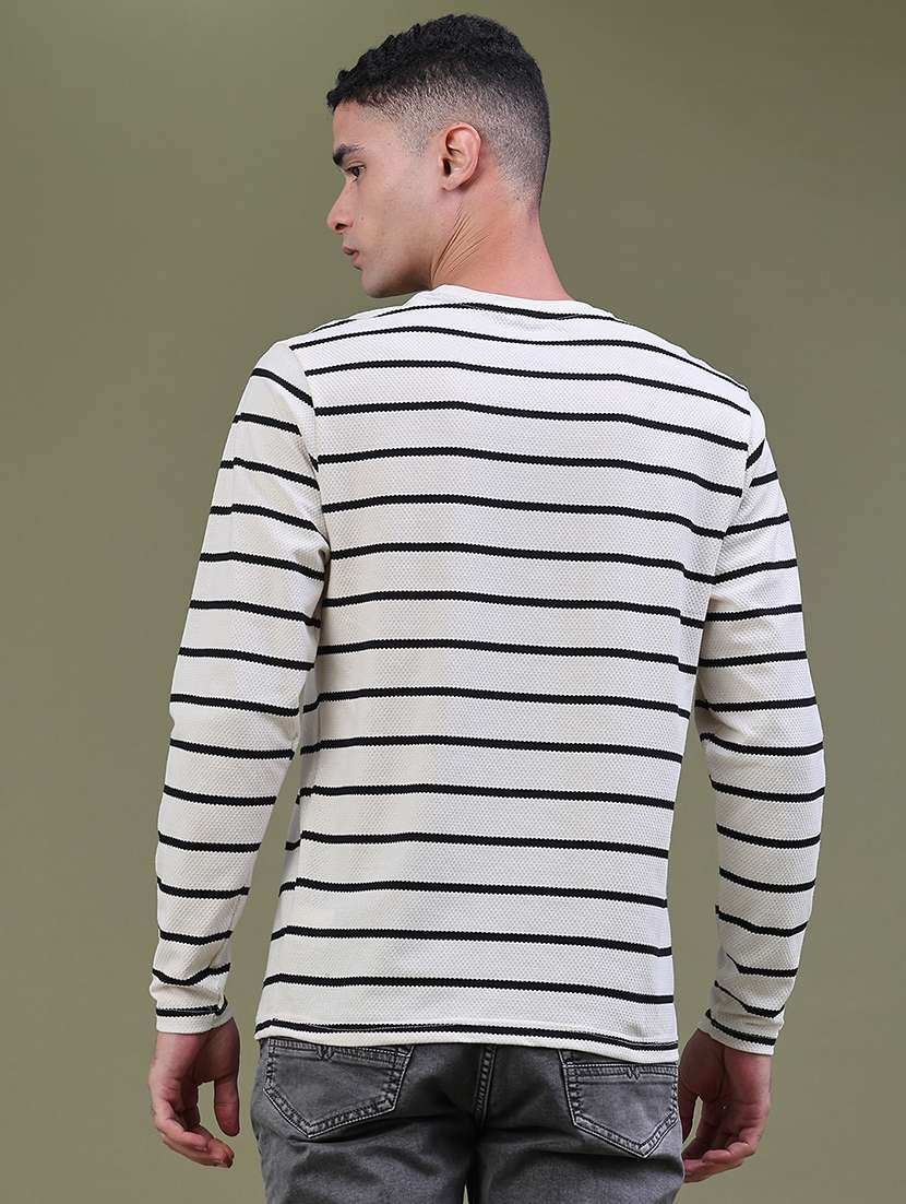 Men Striped Long Sleeve Regular Fit T-shirt - 22546400 -  Standard Image - 4