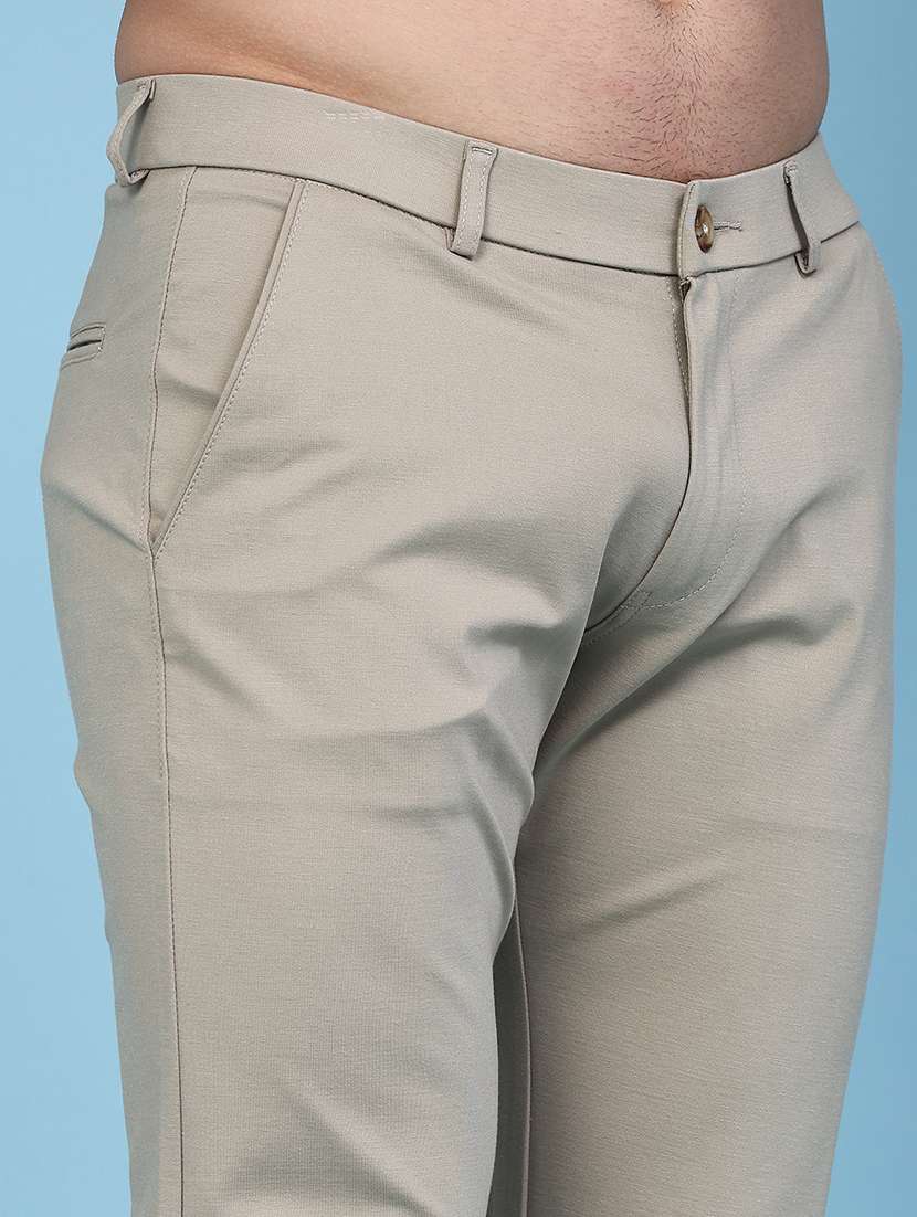 Men Solid Mid Rise Chinos Casual Trouser - 22547120 -  Standard Image - 1