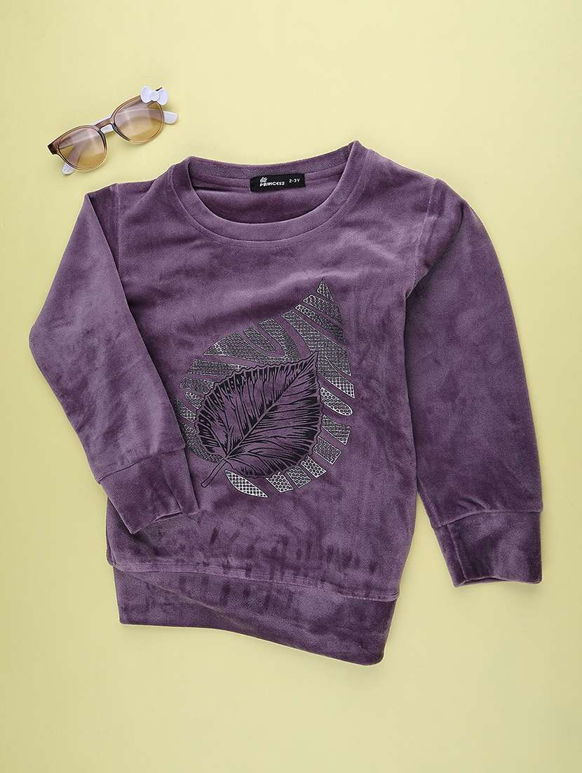 Girls Printed Long Sleeves Regular Fit Sweatshirt - 22547162 -  Standard Image - 1