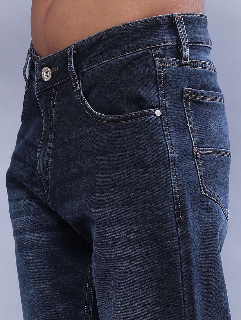 Men Washed Mid Rise Full Length Straight Jeans - 22547479 -  Standard Image - 1