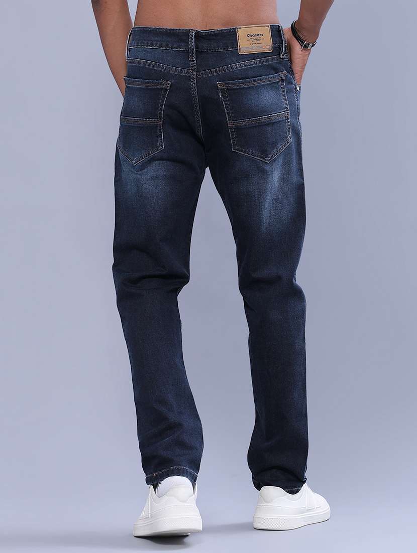 Men Washed Mid Rise Full Length Straight Jeans - 22547479 -  Standard Image - 4
