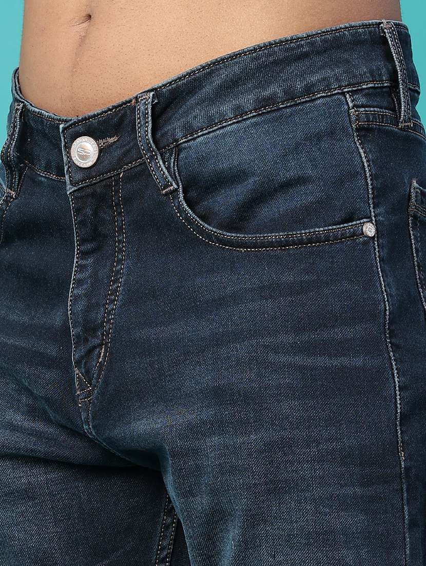 Men Washed Mid Rise Full Length Slim Fit Jeans - 22547483 -  Standard Image - 1