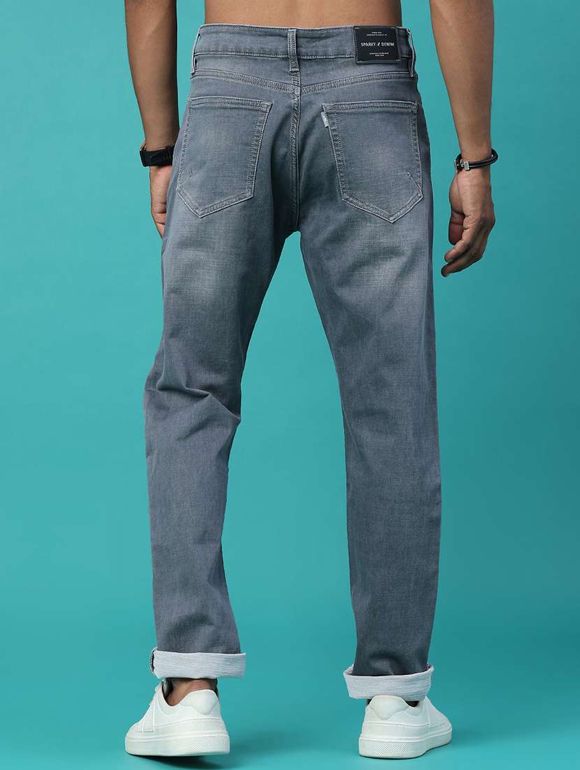 men washed mid rise full length tapered jeans - 22547487 -  Standard Image - 4
