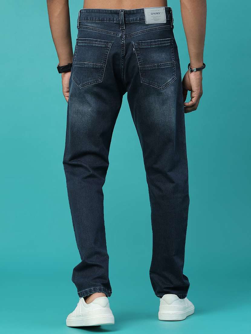 Men Washed Mid Rise Full Length Straight Jeans - 22547488 -  Standard Image - 4