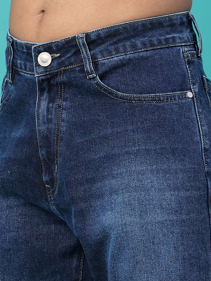 Men Washed Mid Rise Full Length Straight Jeans - 22547493 -  Standard Image - 1