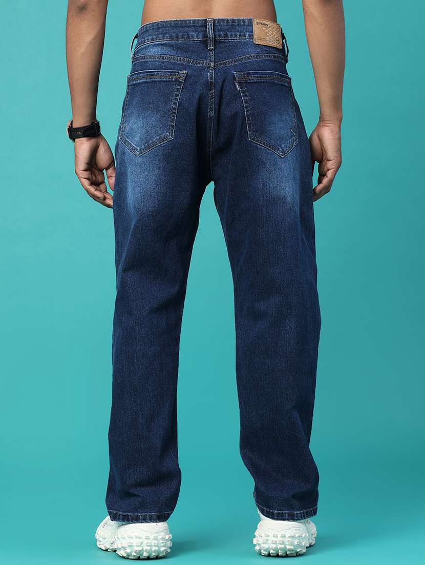 Men Washed Mid Rise Full Length Straight Jeans - 22547493 -  Standard Image - 4