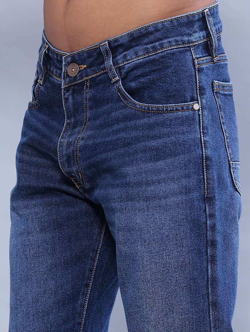 men washed mid rise full length straight jeans - 22547495 -  Standard Image - 1