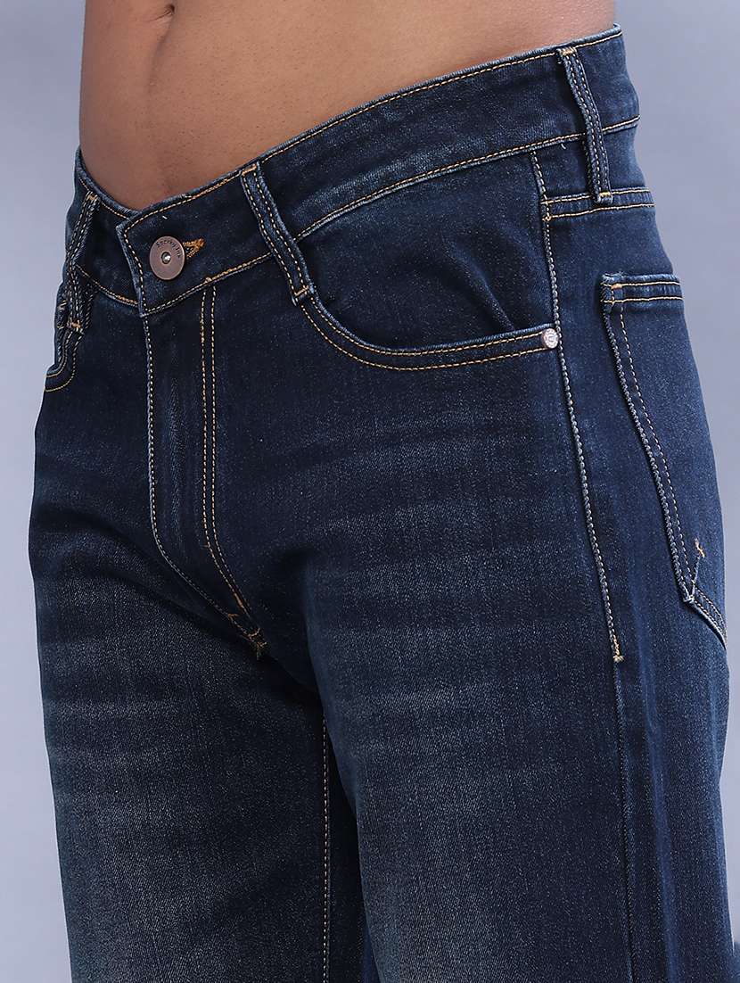 Men Washed Mid Rise Full Length Straight Jeans - 22547497 -  Standard Image - 1