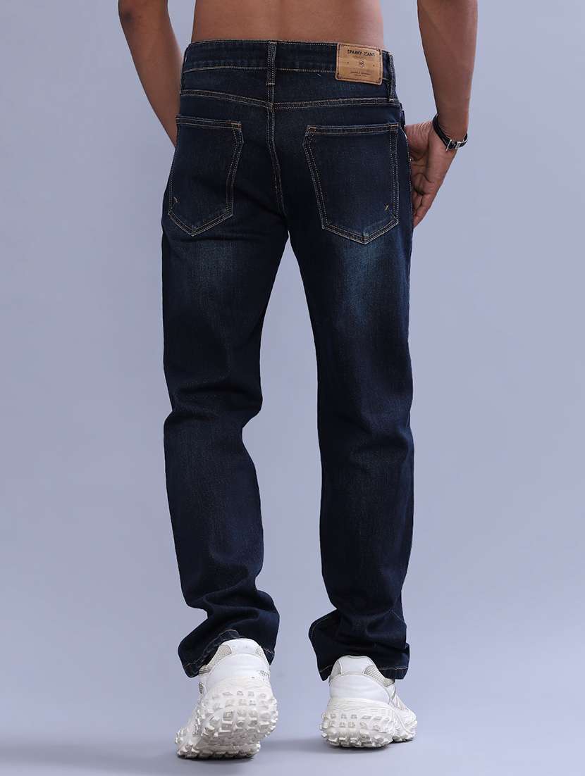 Men Washed Mid Rise Full Length Straight Jeans - 22547497 -  Standard Image - 4