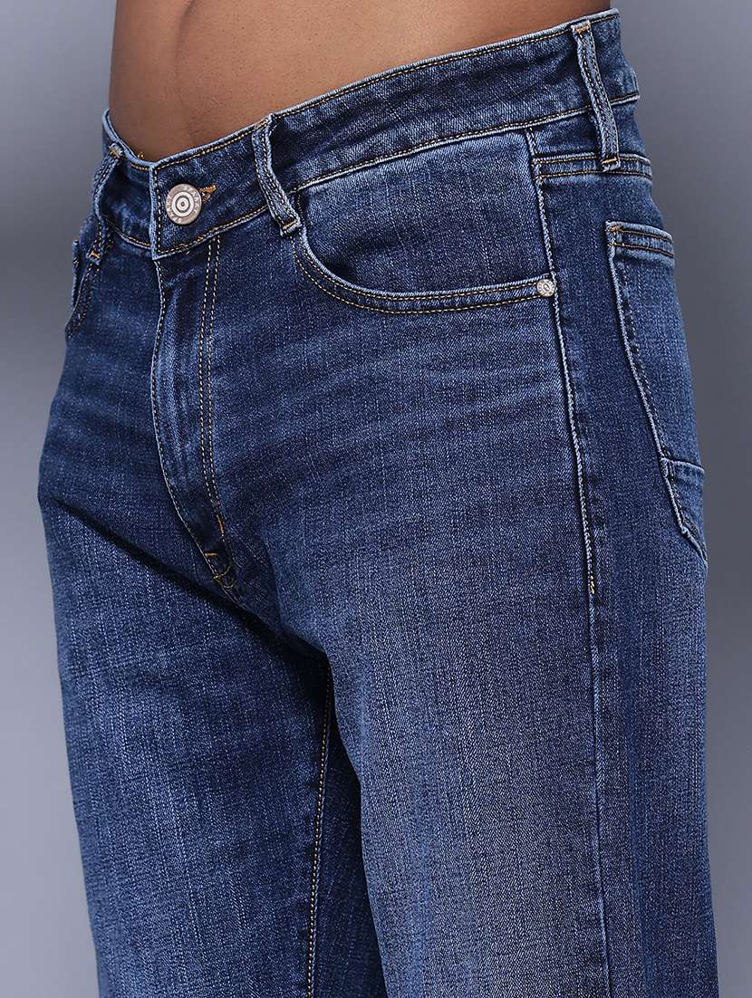 men washed mid rise full length straight jeans - 22547504 -  Standard Image - 1