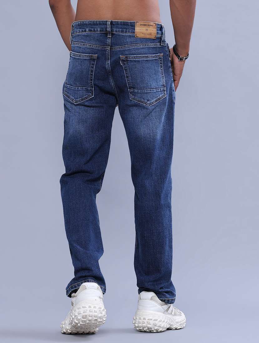 men washed mid rise full length straight jeans - 22547504 -  Standard Image - 4