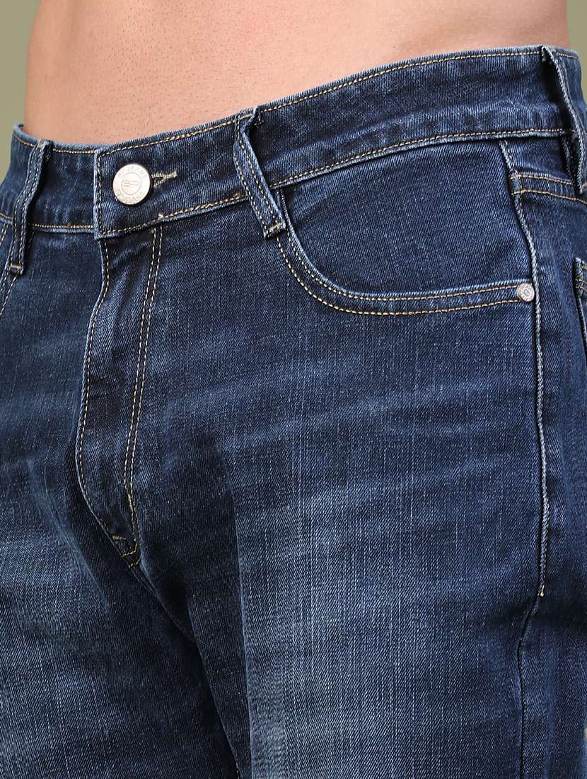 Men Washed Mid Rise Full Length Straight Jeans - 22547512 -  Standard Image - 1