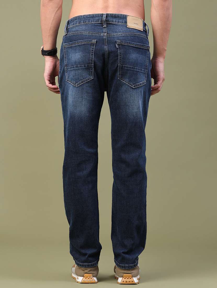 Men Washed Mid Rise Full Length Straight Jeans - 22547512 -  Standard Image - 4