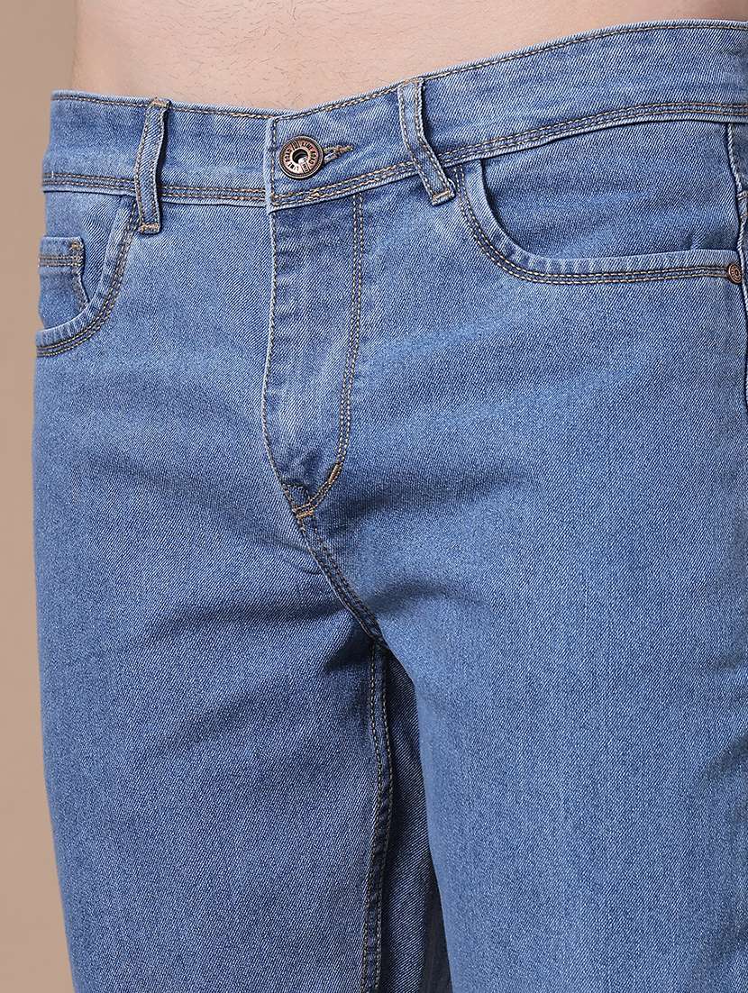 Men Washed Mid Rise Full Length Straight Jeans - 22547518 -  Standard Image - 1