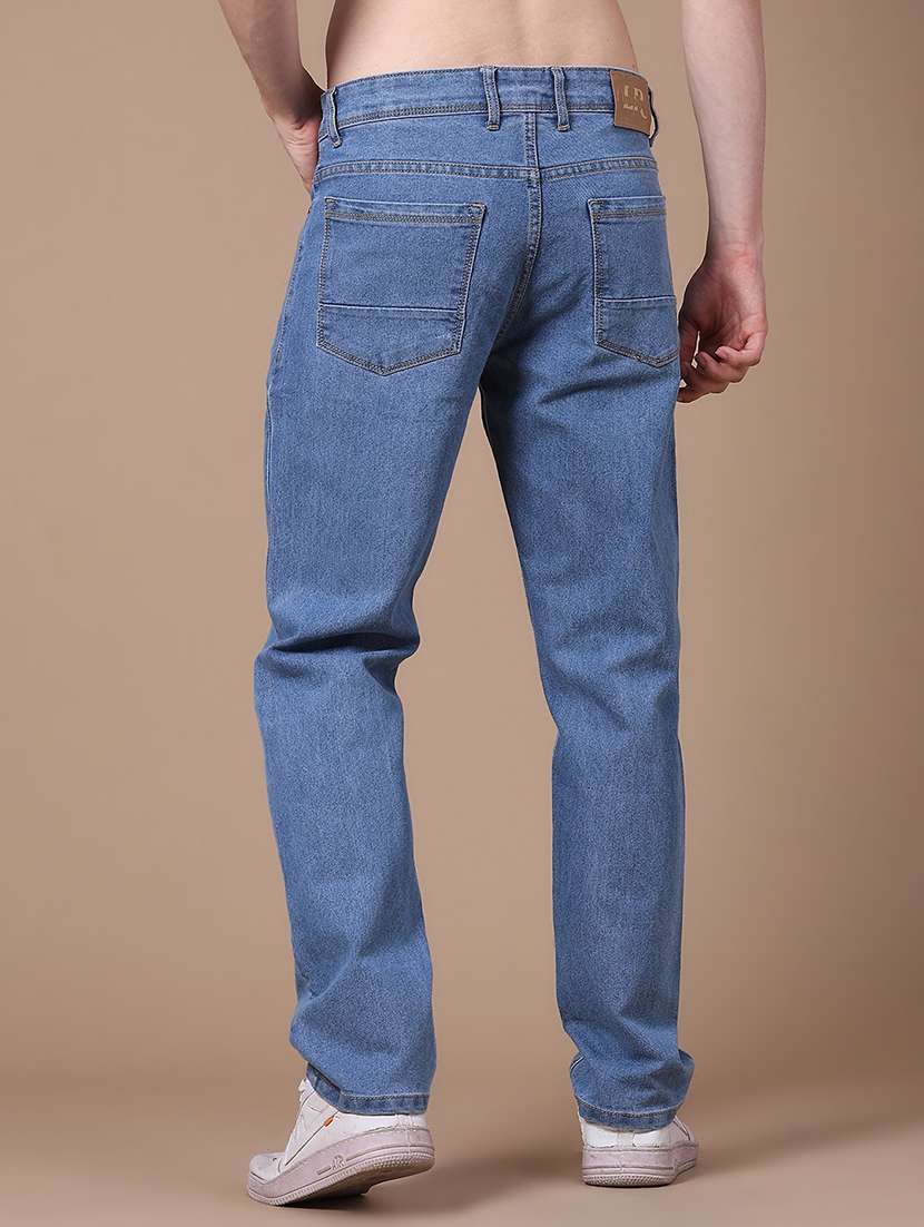 Men Washed Mid Rise Full Length Straight Jeans - 22547518 -  Standard Image - 4
