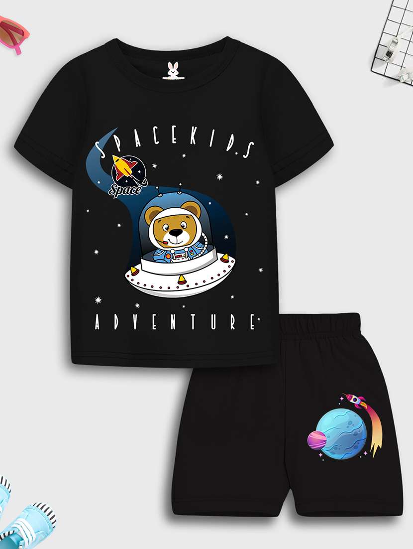boys printed short sleeve t-shirt & shorts set