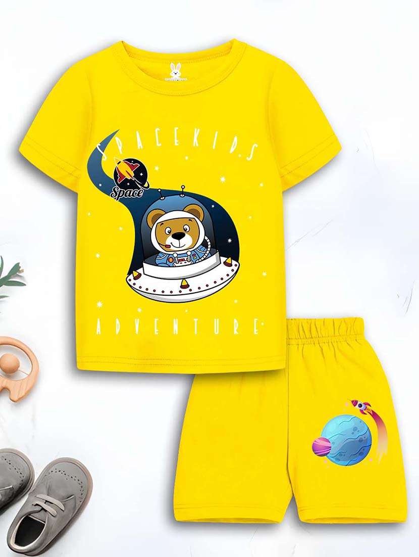 boys printed short sleeve t-shirt & shorts set