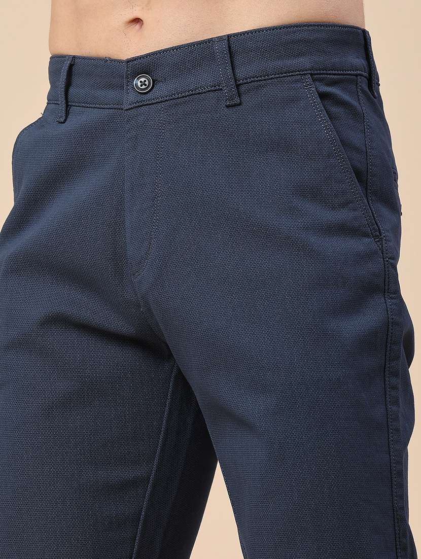 Men Solid Mid Rise Casual Chinos - 22547924 -  Standard Image - 1
