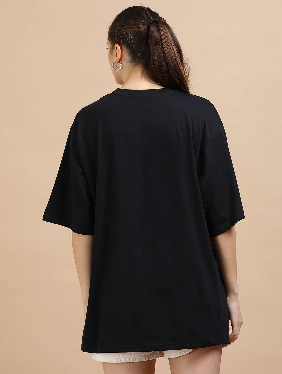 women solid short sleeves oversized t-shirt - 22547934 -  Standard Image - 4