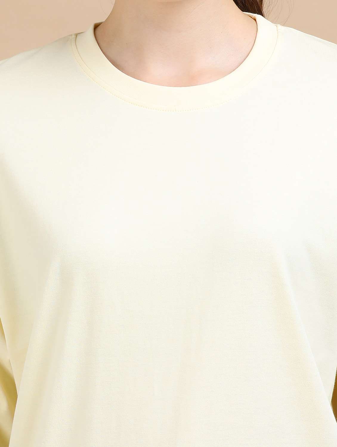 women solid short sleeves oversized t-shirt - 22547936 -  Standard Image - 1