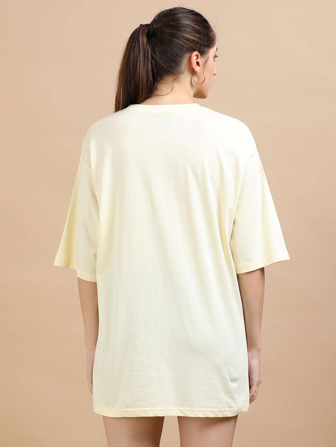 women solid short sleeves oversized t-shirt - 22547936 -  Standard Image - 4