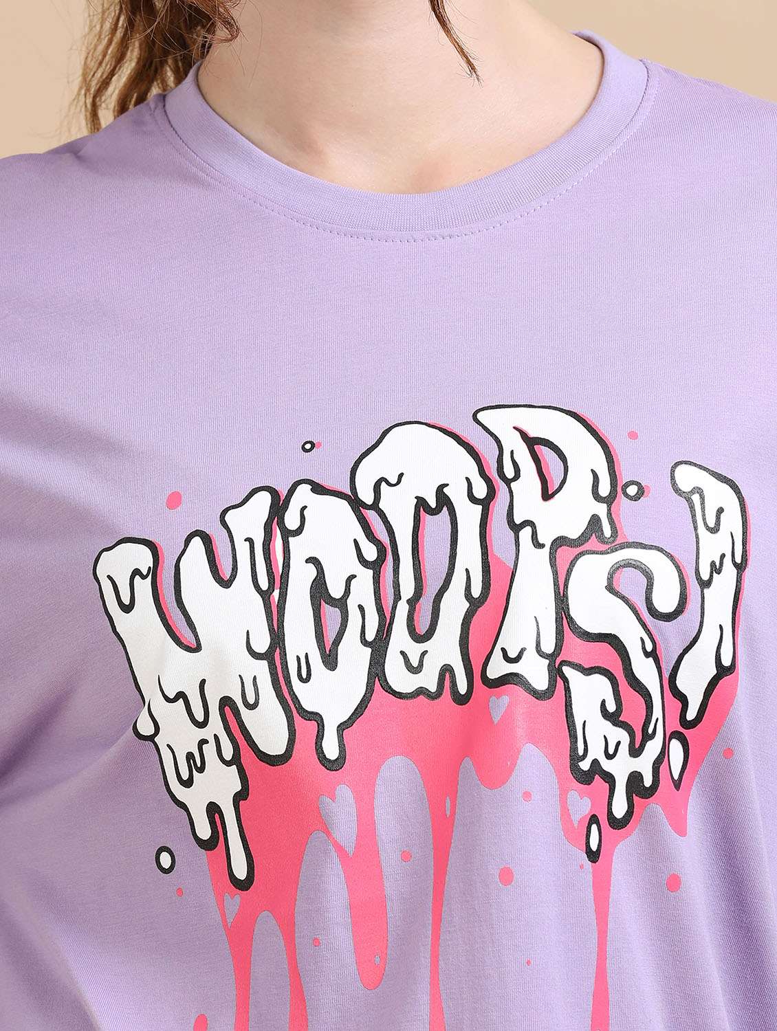 women printed short sleeves oversized t-shirt - 22547941 -  Standard Image - 1