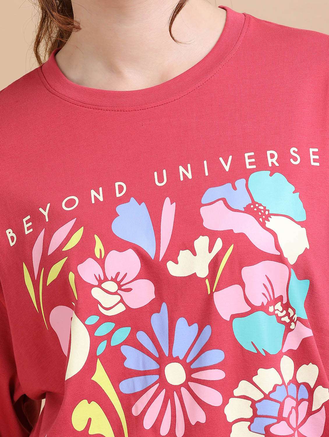 Women Printed Short Sleeves Oversized T-shirt - 22547945 -  Standard Image - 1