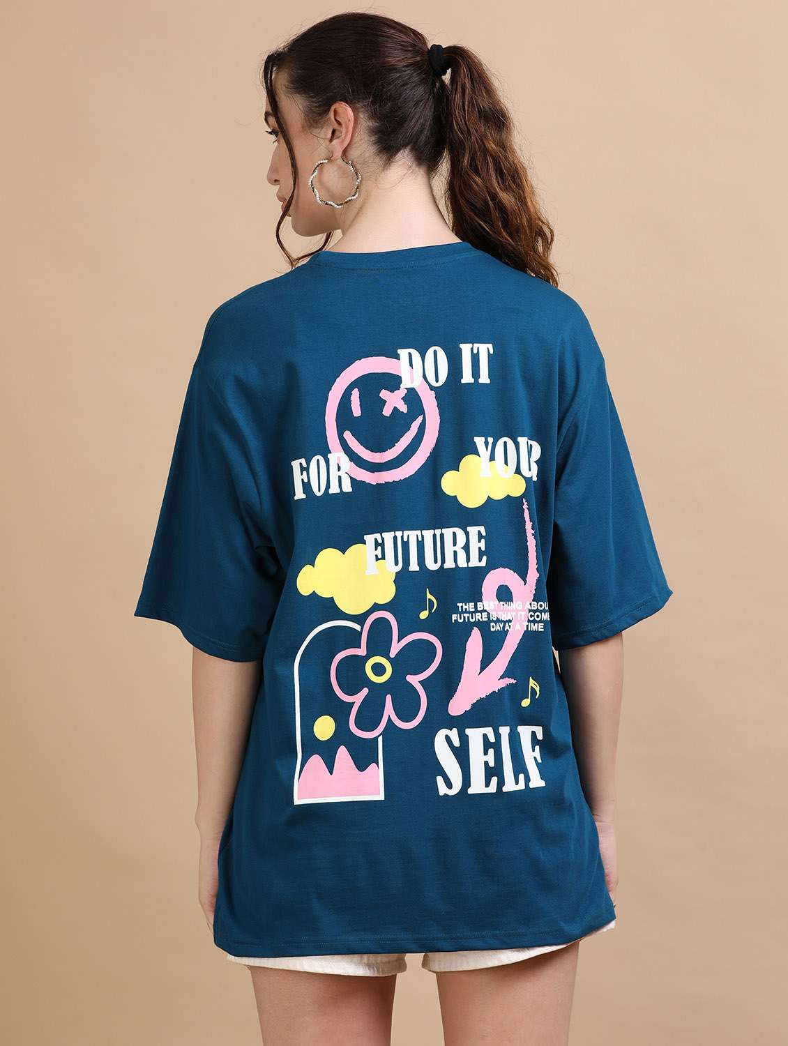 women printed short sleeves oversized t-shirt - 22547951 -  Standard Image - 4