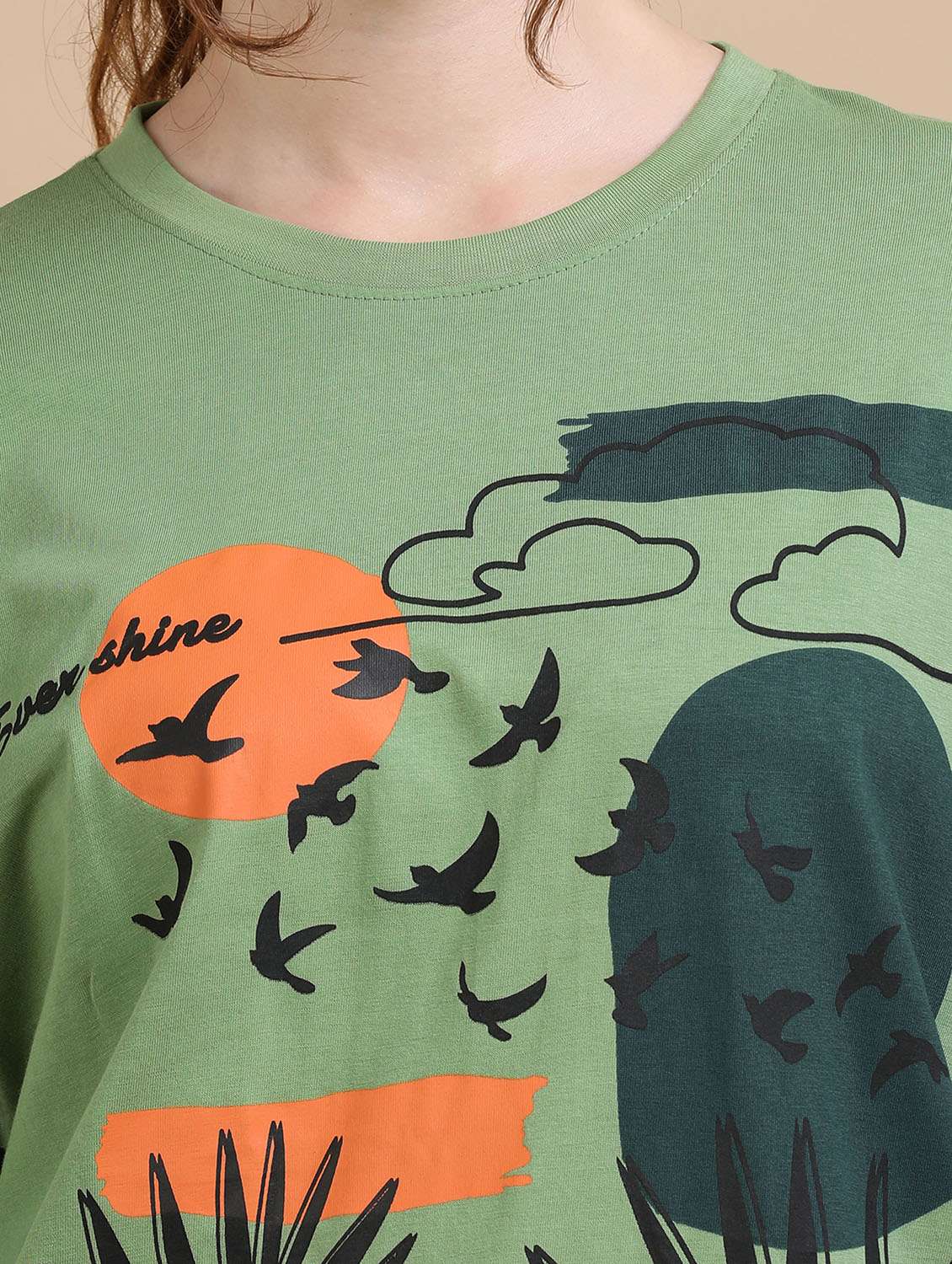 Women Printed Short Sleeves Oversized T-shirt - 22547954 -  Standard Image - 1