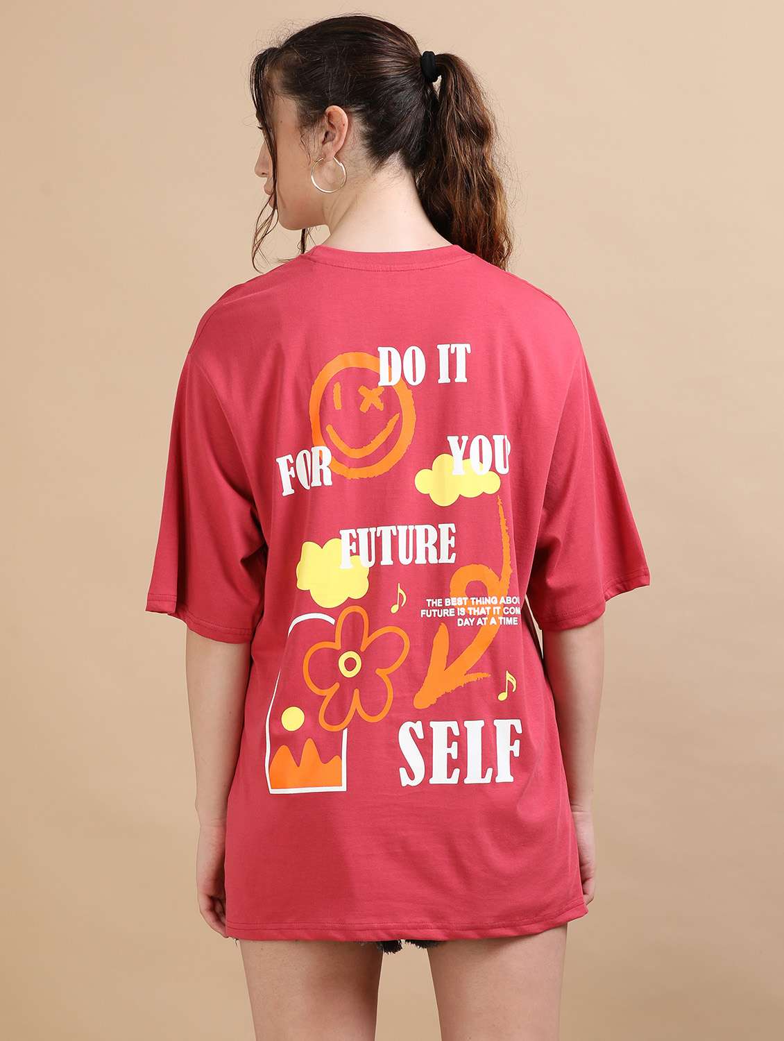 women printed short sleeves oversized t-shirt - 22547956 -  Standard Image - 4