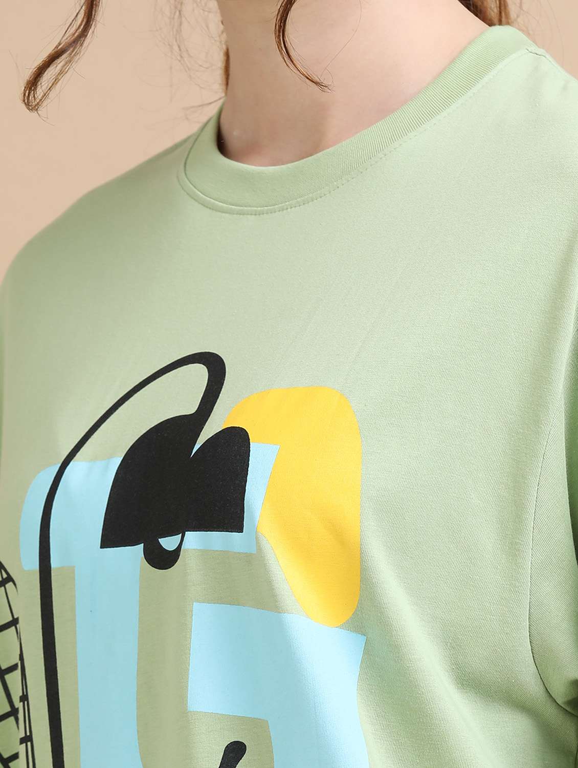 women printed short sleeves oversized t-shirt - 22547969 -  Standard Image - 1