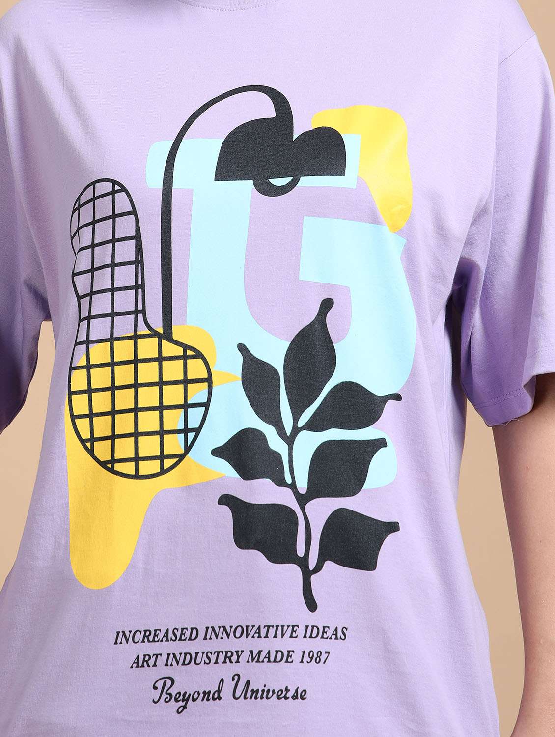 women printed short sleeves oversized t-shirt - 22547971 -  Standard Image - 1