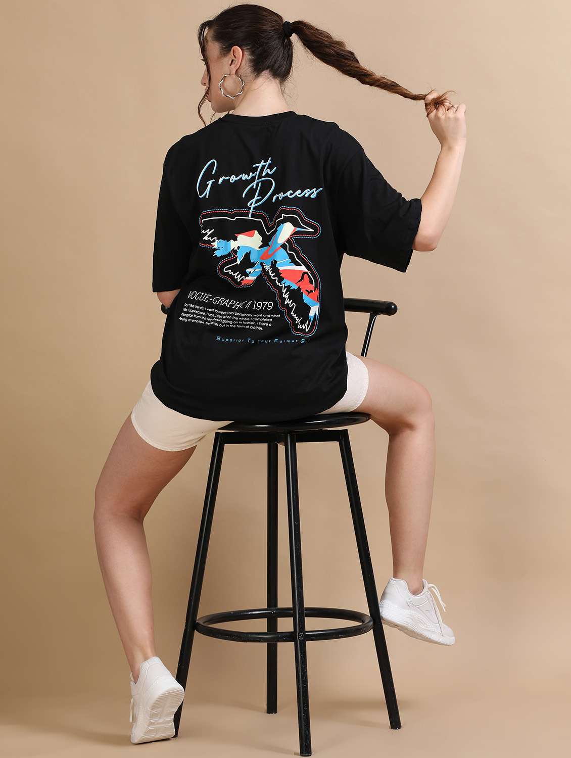 women printed short sleeves oversized t-shirt - 22547984 -  Standard Image - 4