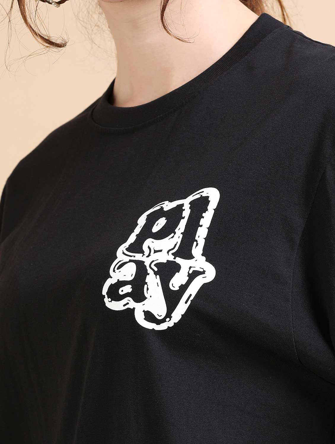 women printed short sleeves oversized t-shirt - 22547988 -  Standard Image - 1