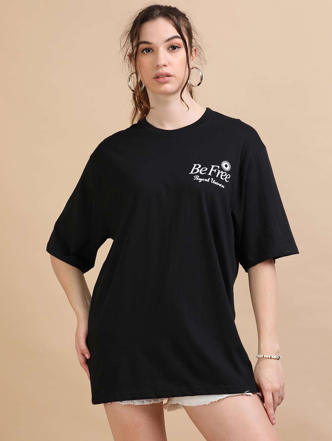women printed short sleeves oversized t-shirt - 22547990 -  Standard Image - 4
