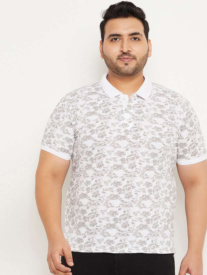 men printed short sleeve regular fit polo t-shirt