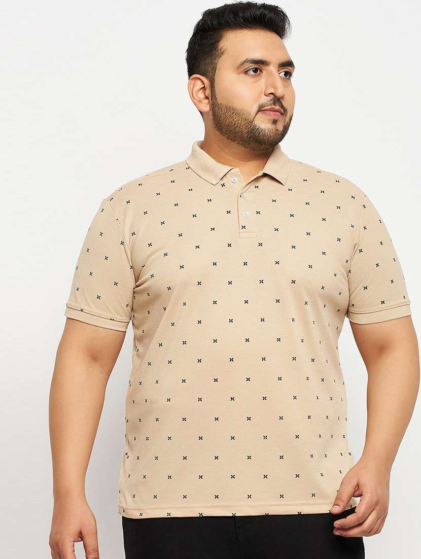 men printed short sleeve regular fit polo t-shirt