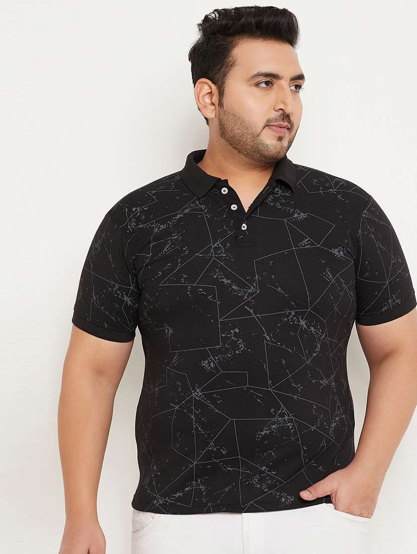 men printed short sleeve regular fit polo t-shirt