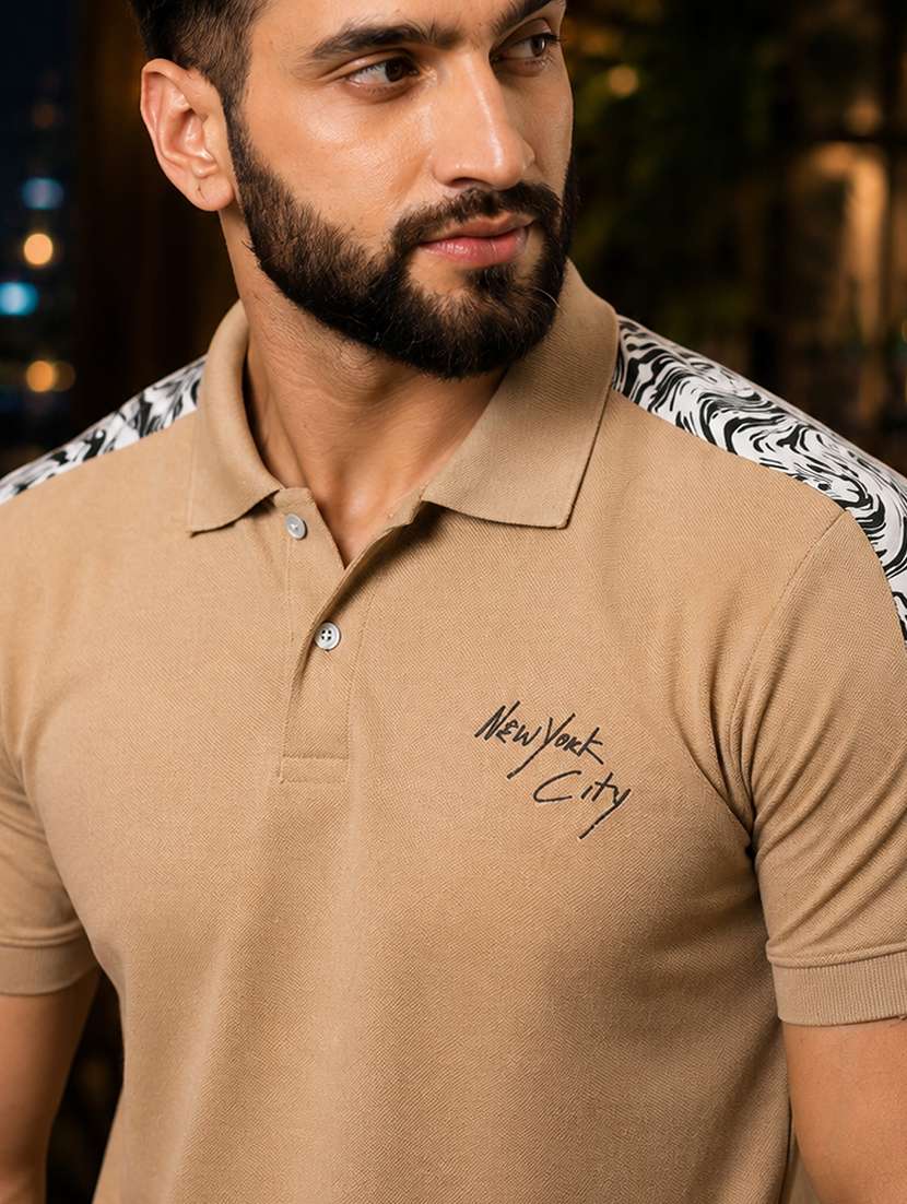 men taped short sleeves polo t-shirt - 22548082 -  Standard Image - 1