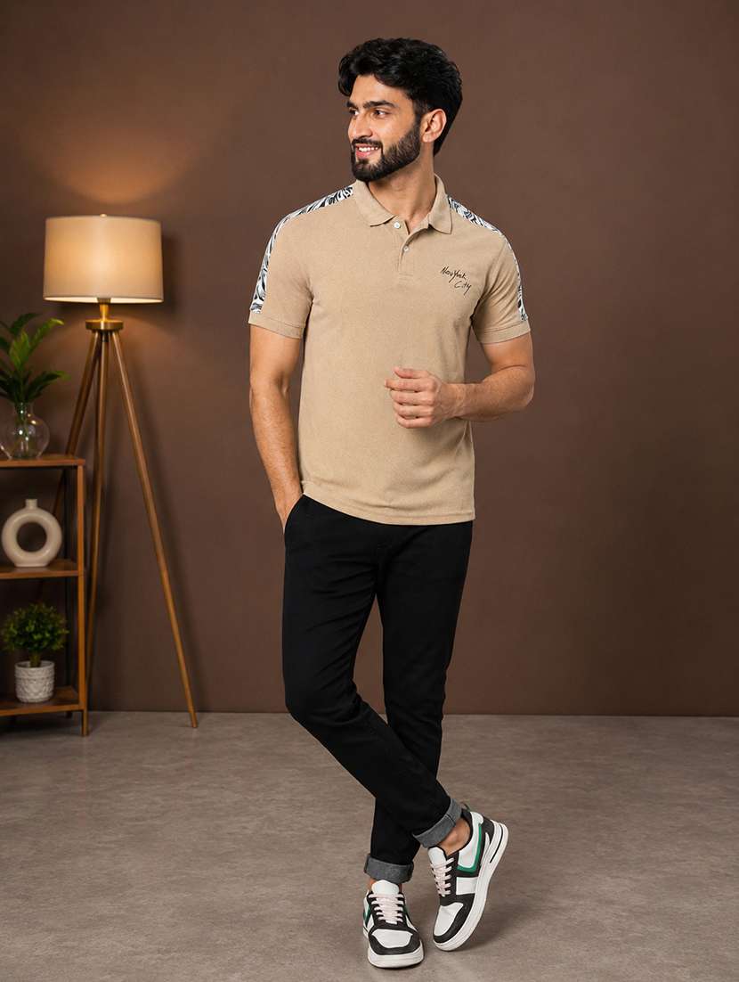men taped short sleeves polo t-shirt - 22548082 -  Standard Image - 4