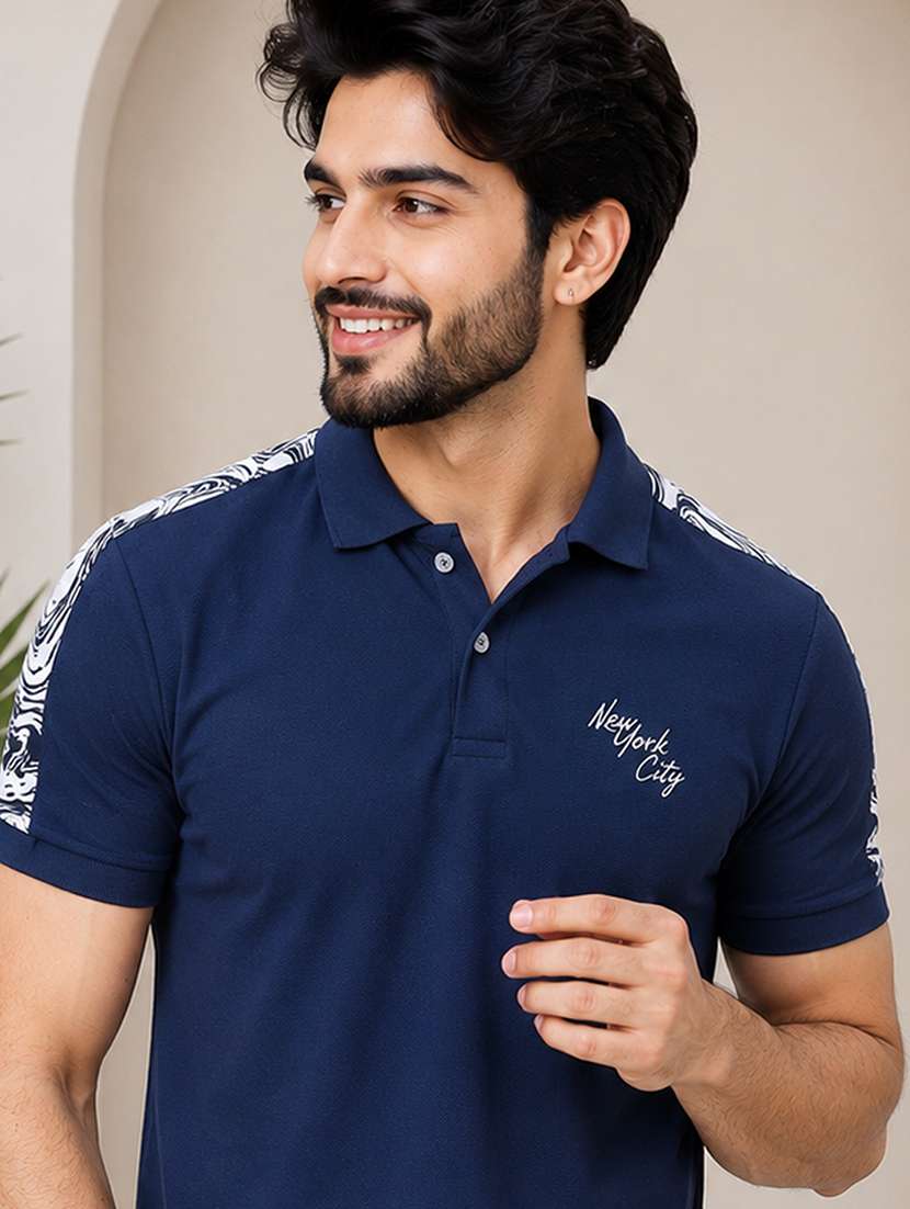 men taped short sleeves polo t-shirt - 22548085 -  Standard Image - 1