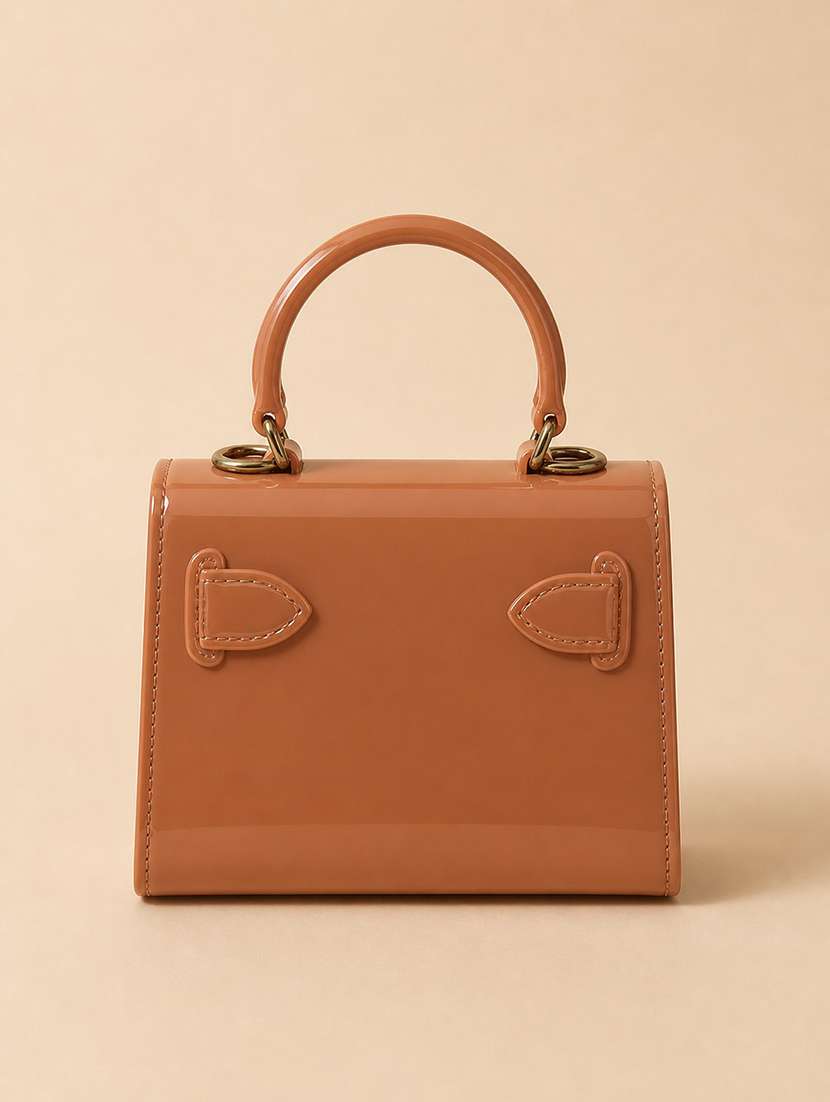 solid orange silicone mini sling bag - 22548131 -  Standard Image - 1